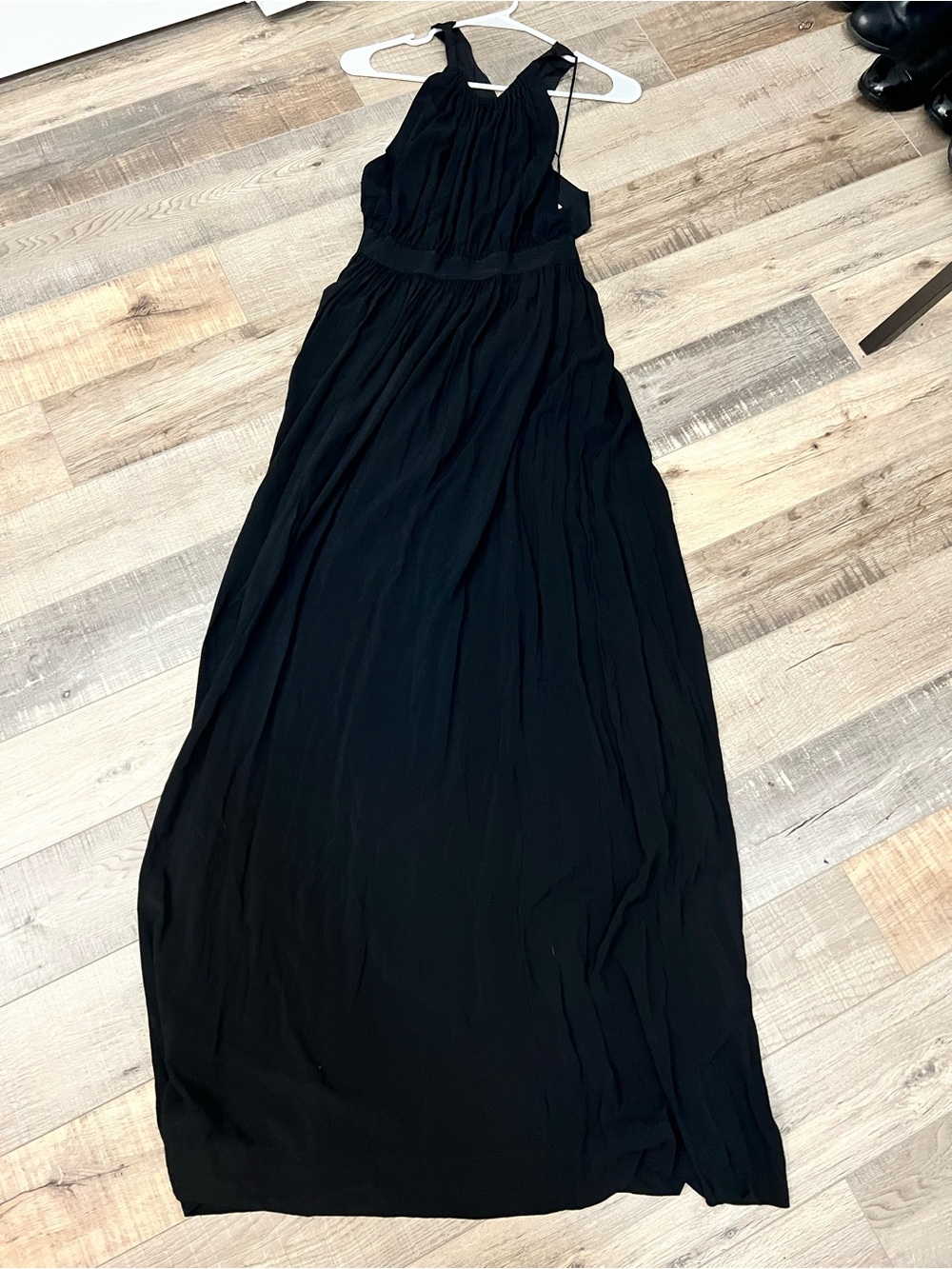 Theory Black Brona Sleeveless Maxi Dress with cross strap back sz 4 EUC